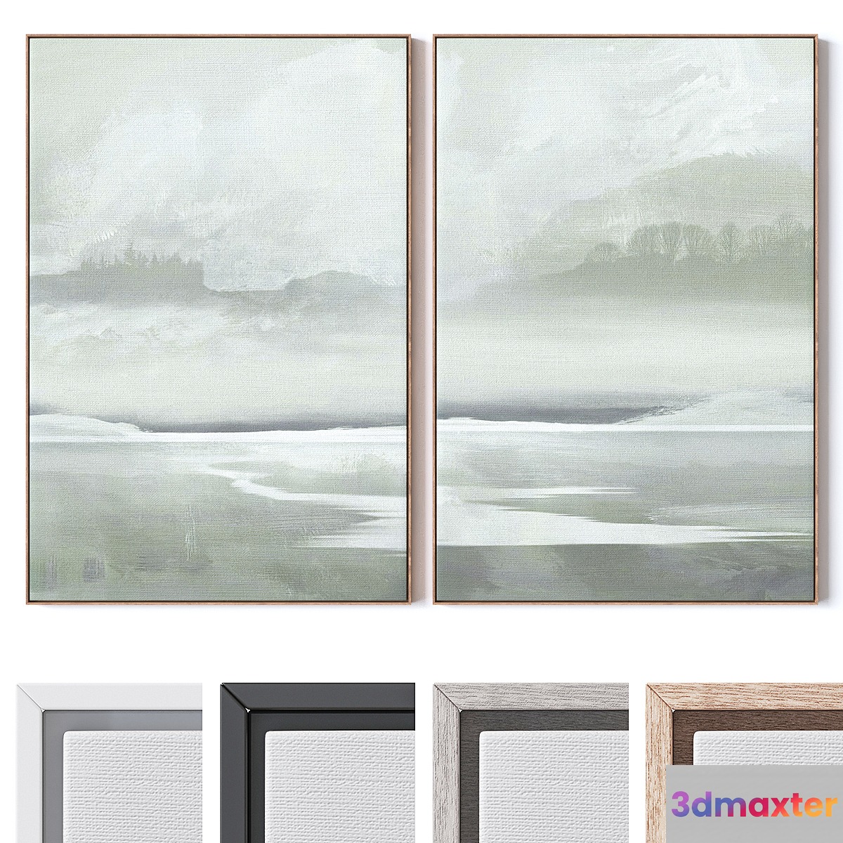 Set of large wall paintings 3164 3D Max