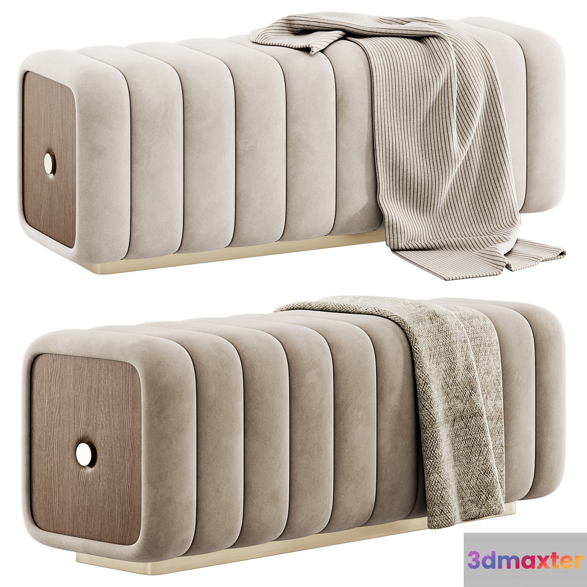 Bench and pouf Minelli by Essential 3D Max