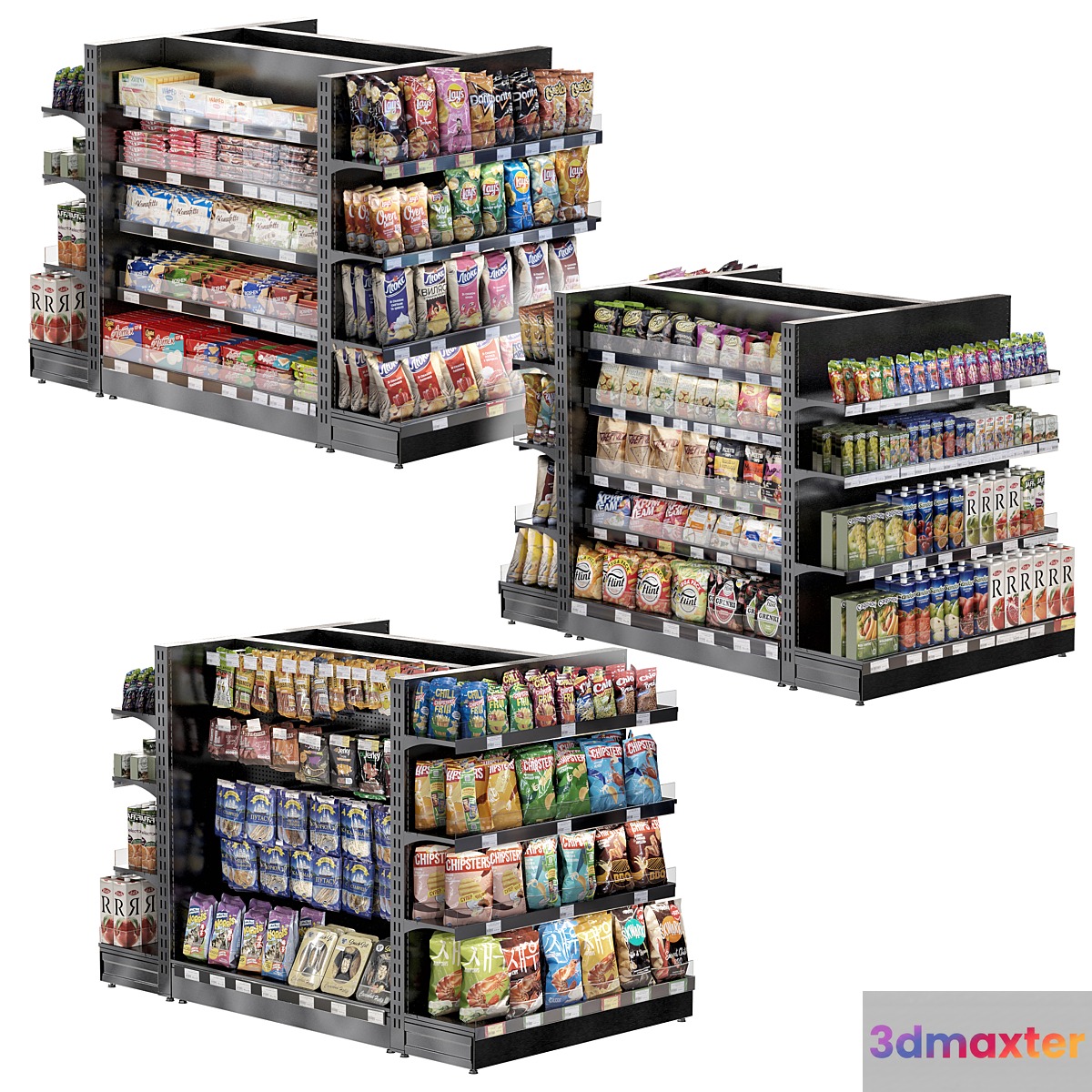 Store shelves 3D Max