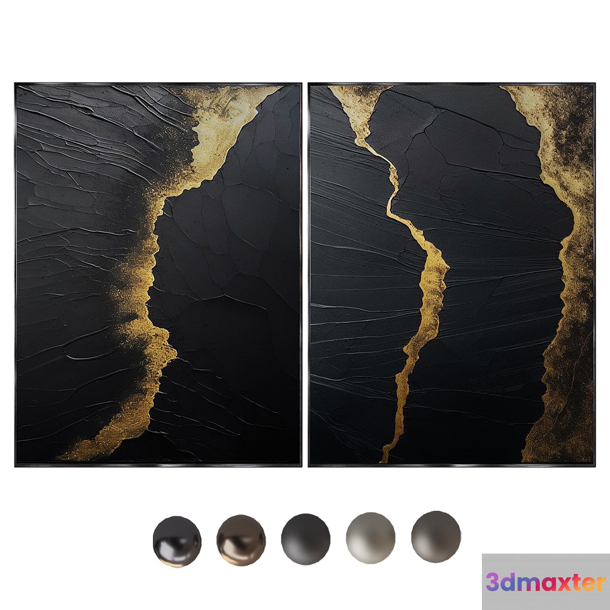 MINIMALIST ABSTRACT PAINTING ABAV493 and 498 3D Max