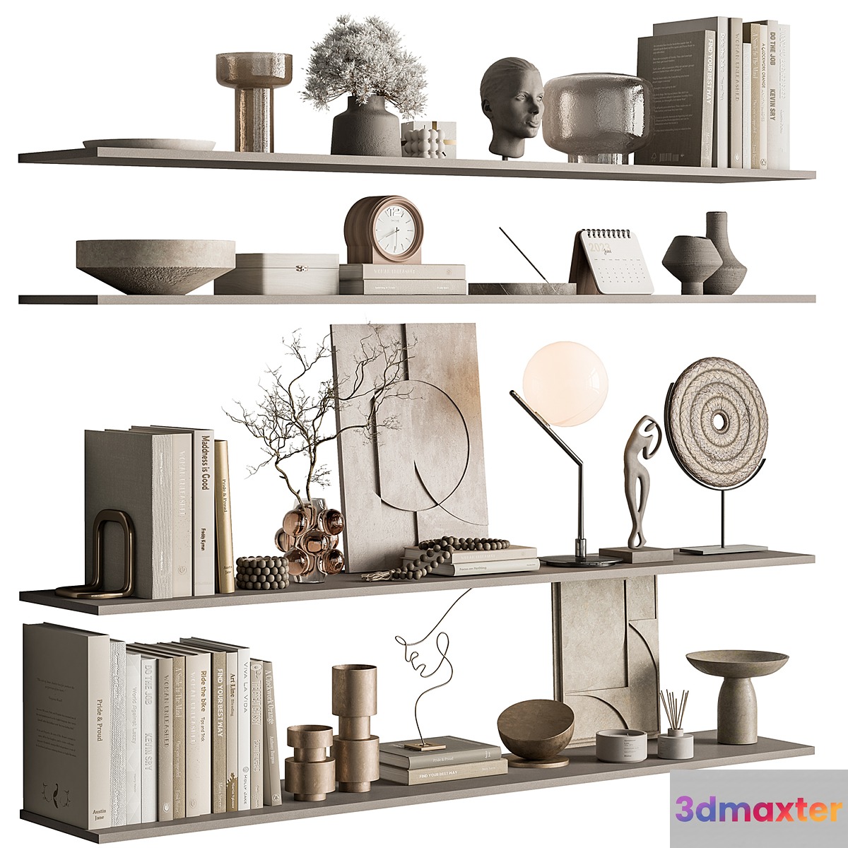 Decorative Set on Shelves 146 3D Max