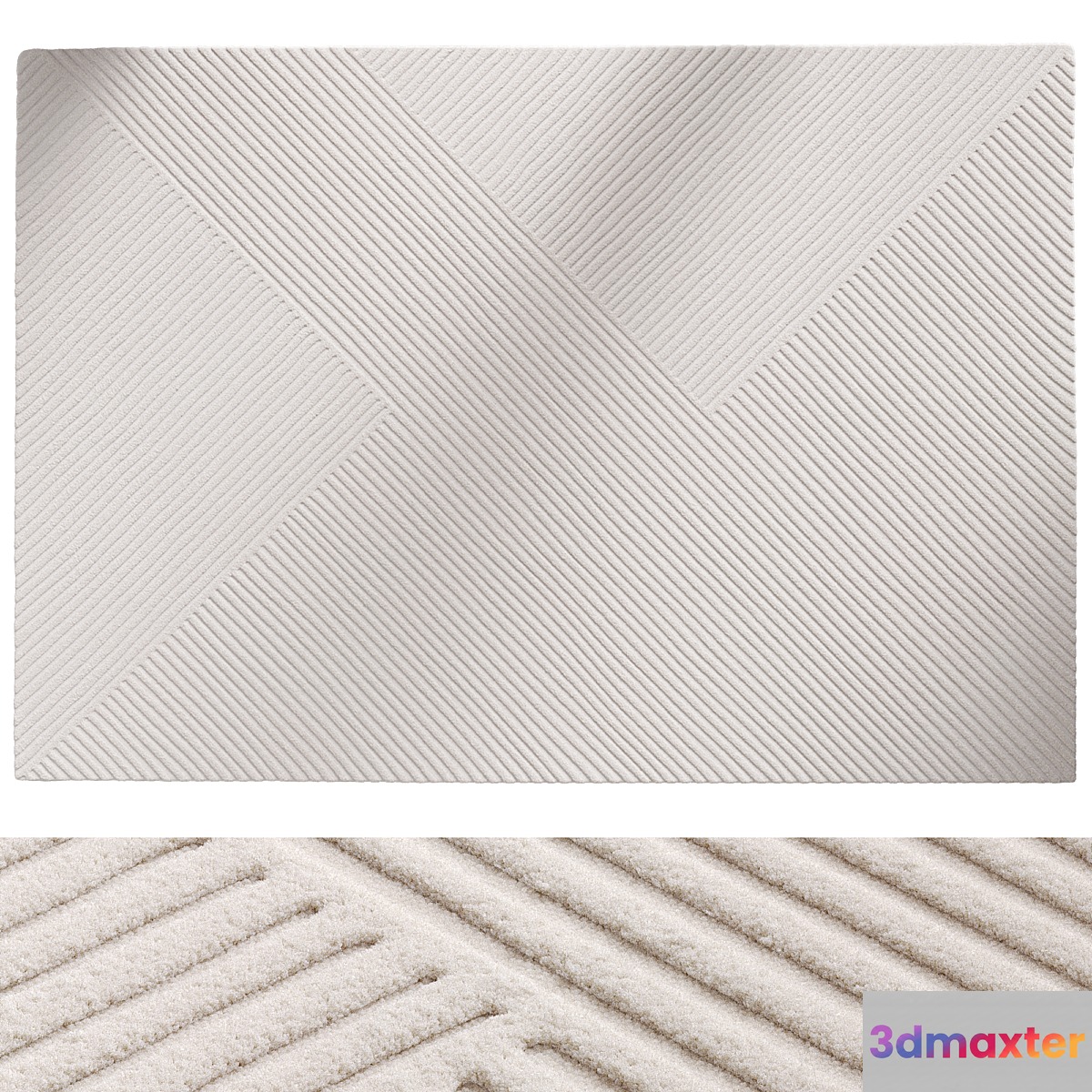 Wool Rug Yanis Ivory 3 Benuta 3D Max