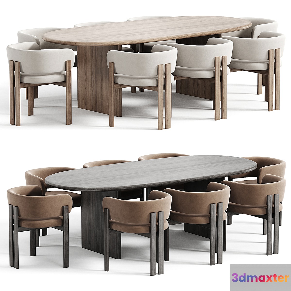 Bay Chair and Sakurai Dining Table 3D Max