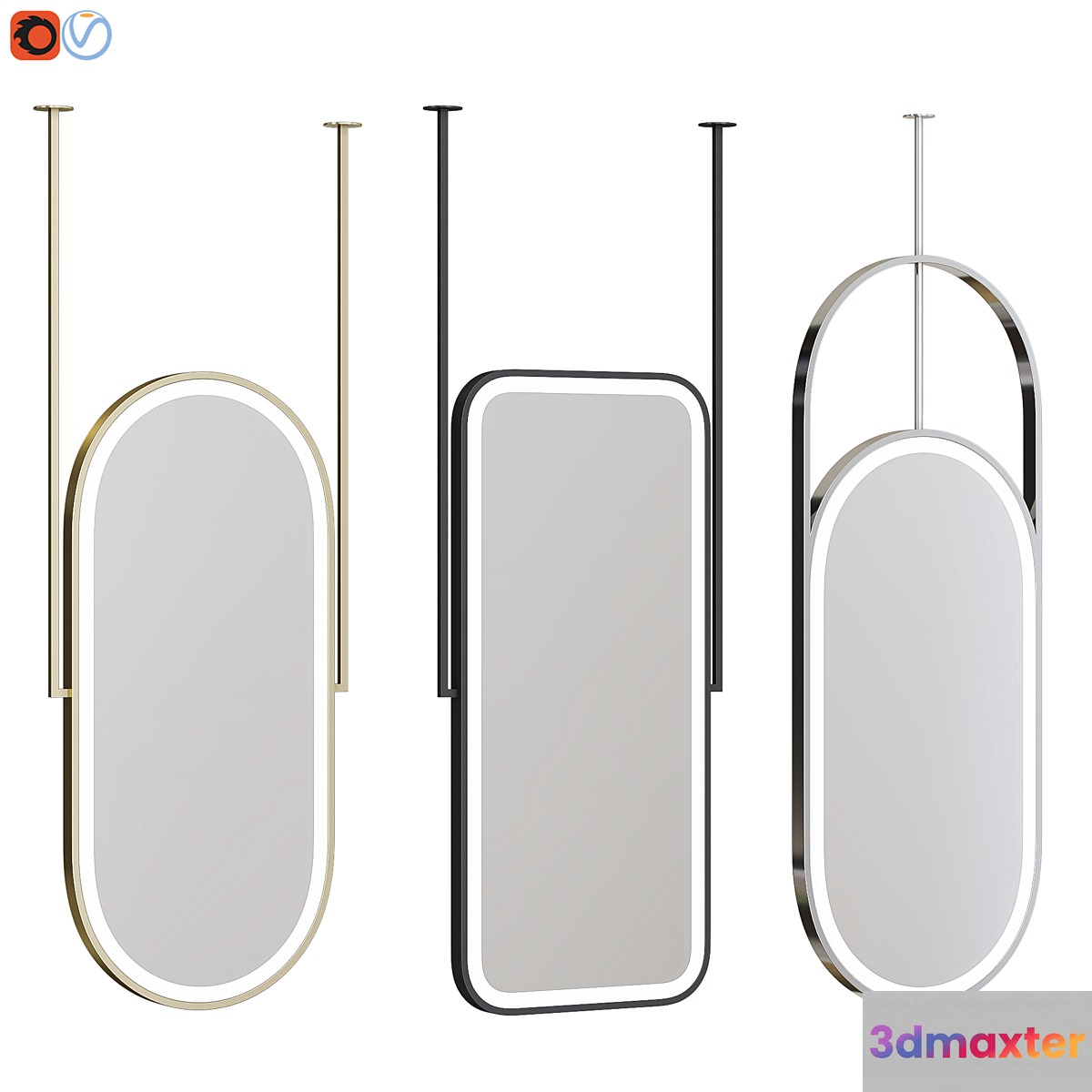Mirror on the bar 3D Max