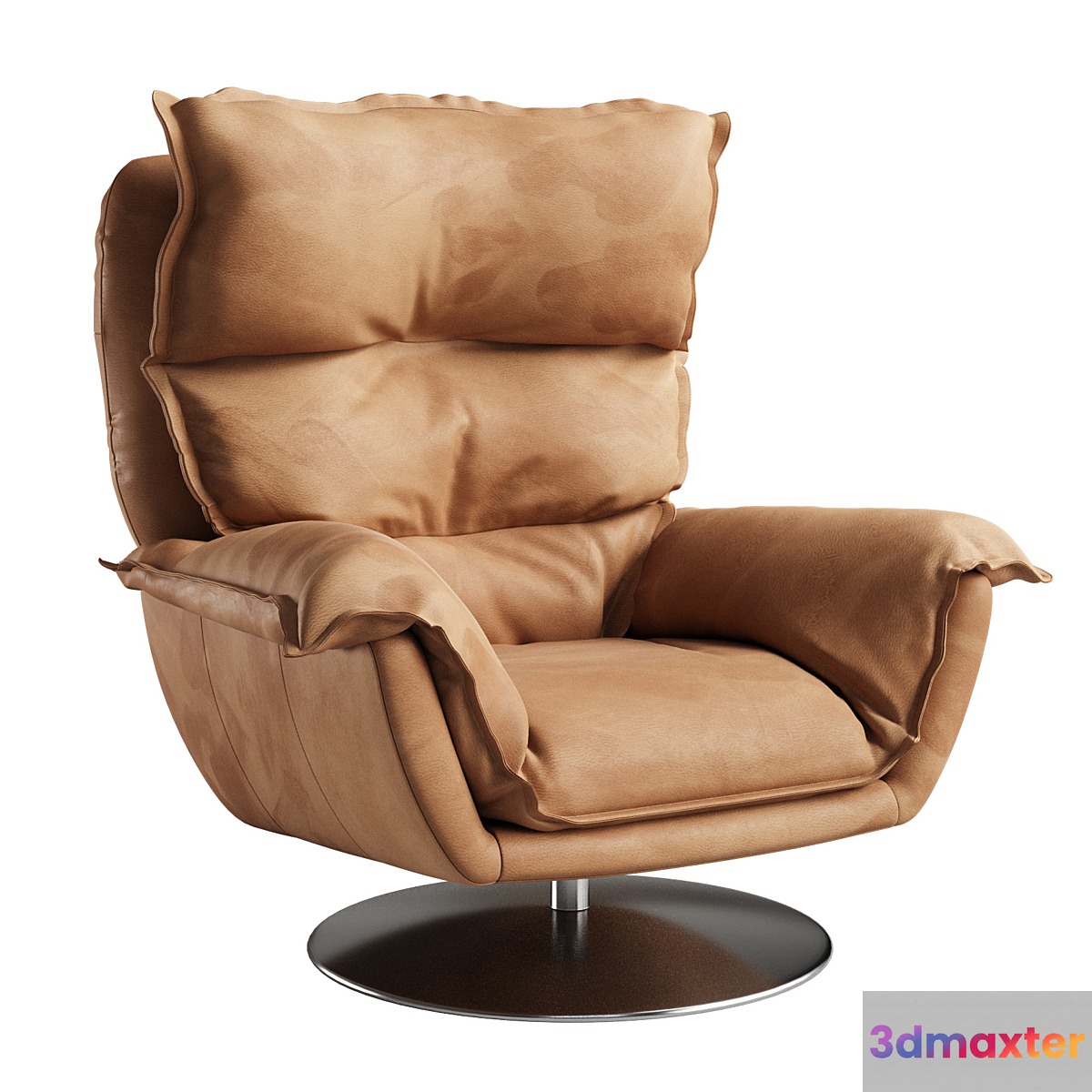 Dunn Leather Swivel Arm Chair 3D Max