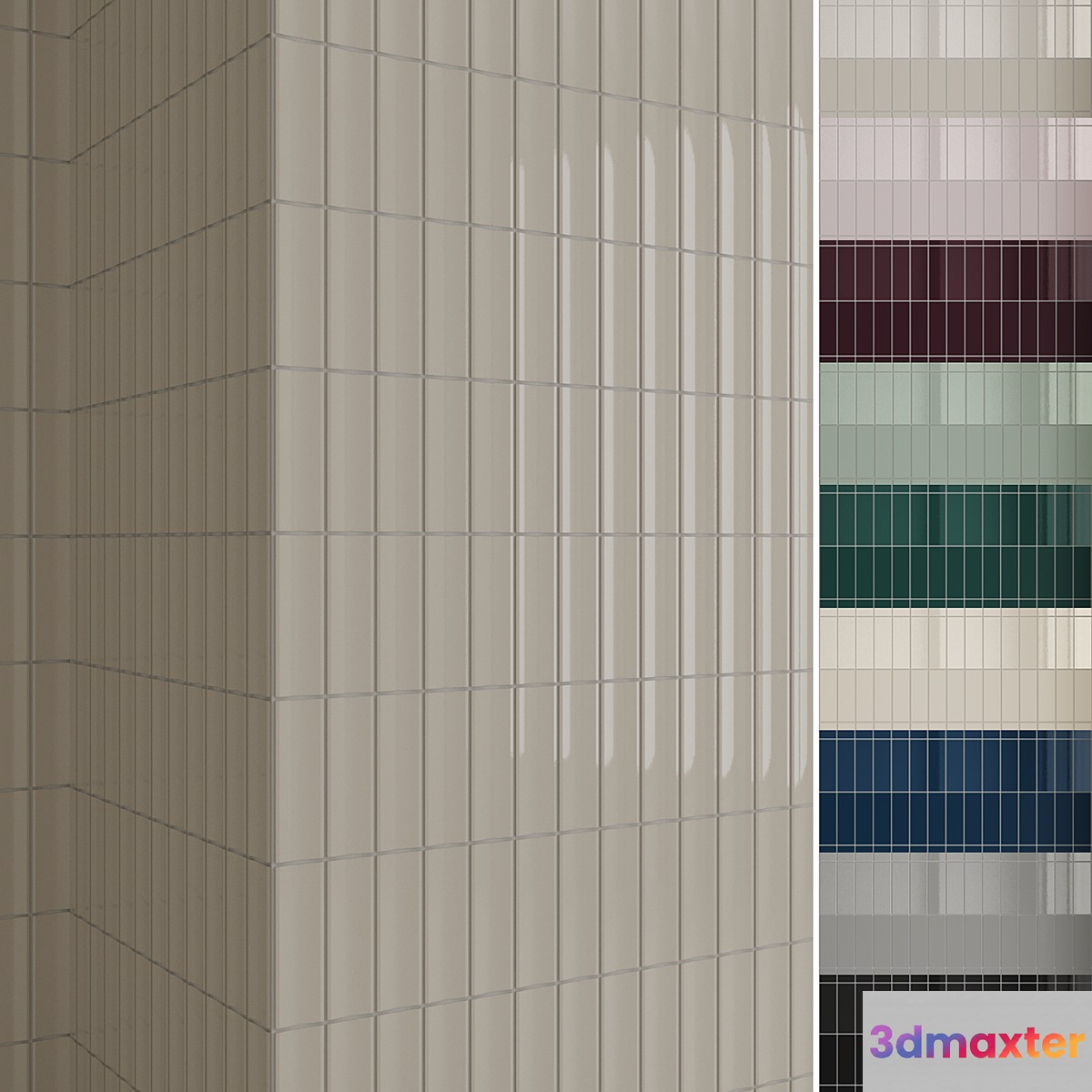 Equipe Vibe wall tile collection 9 colors 3D Max