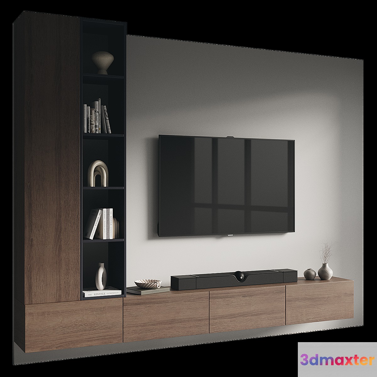 TV wall set 121 3D Max
