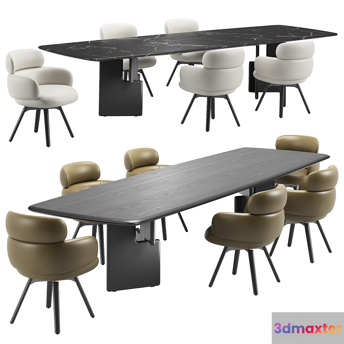Vivienne Chair & Nico Table by Minotti 3D Max