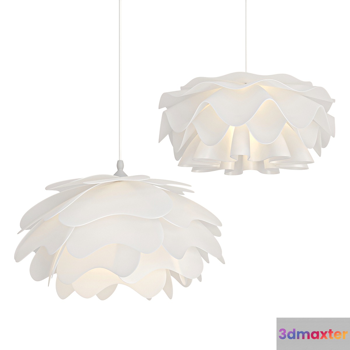 Flower Shaped White Pendant Lamp 3D Max