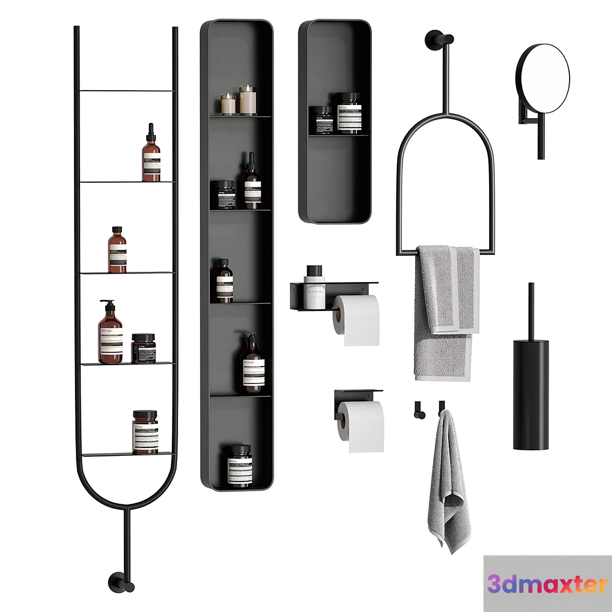 Bathroom decor set 3 3D Max