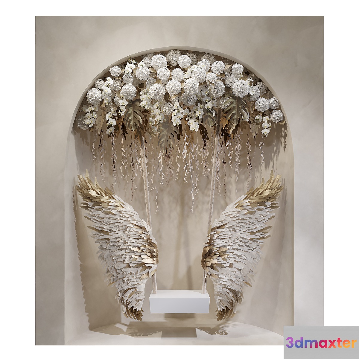 Decorative swing with wings 3D Max