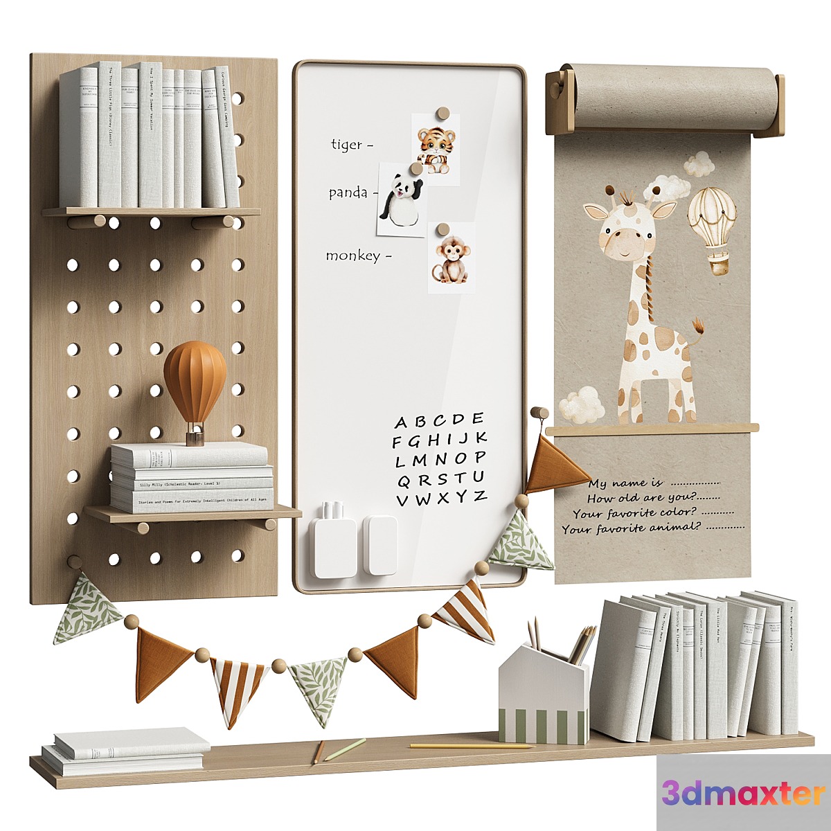 Wall decor for children's room 3D Max