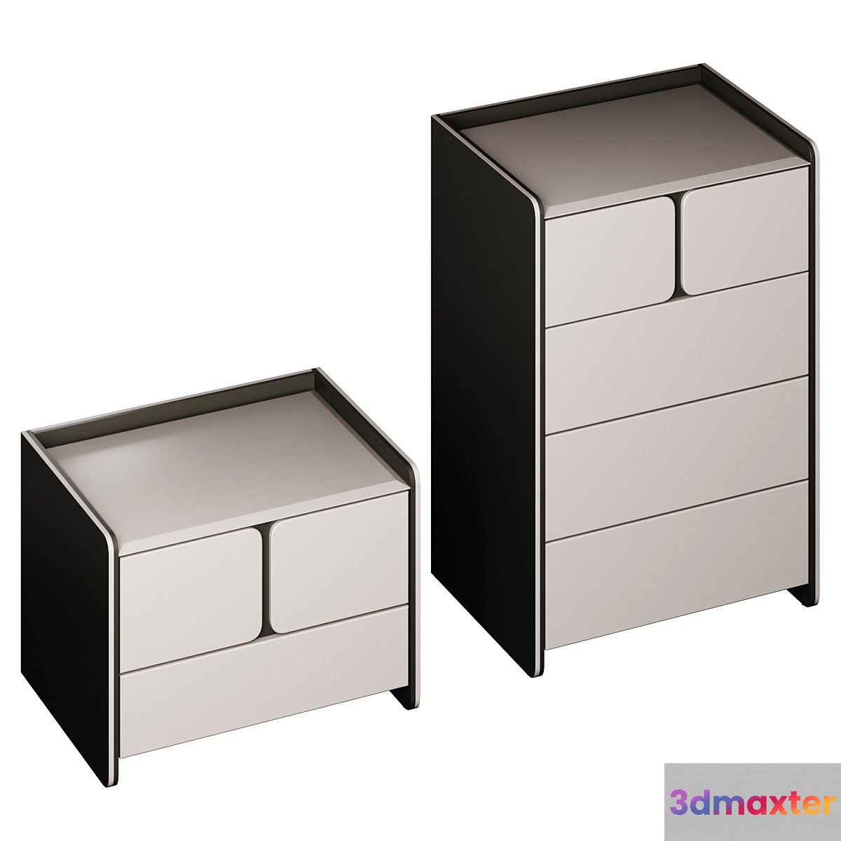 Chest of drawers and bedside table Milan 3D Max