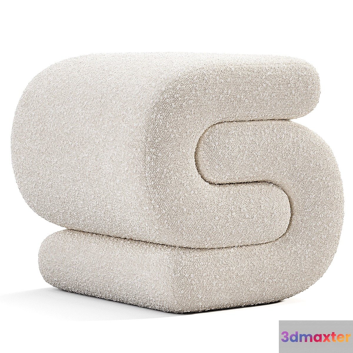 Jaszlyn Upholstered Ottoman 3D Max