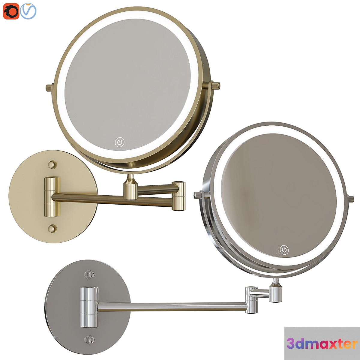 Wall-mounted cosmetic mirror 02 3D Max