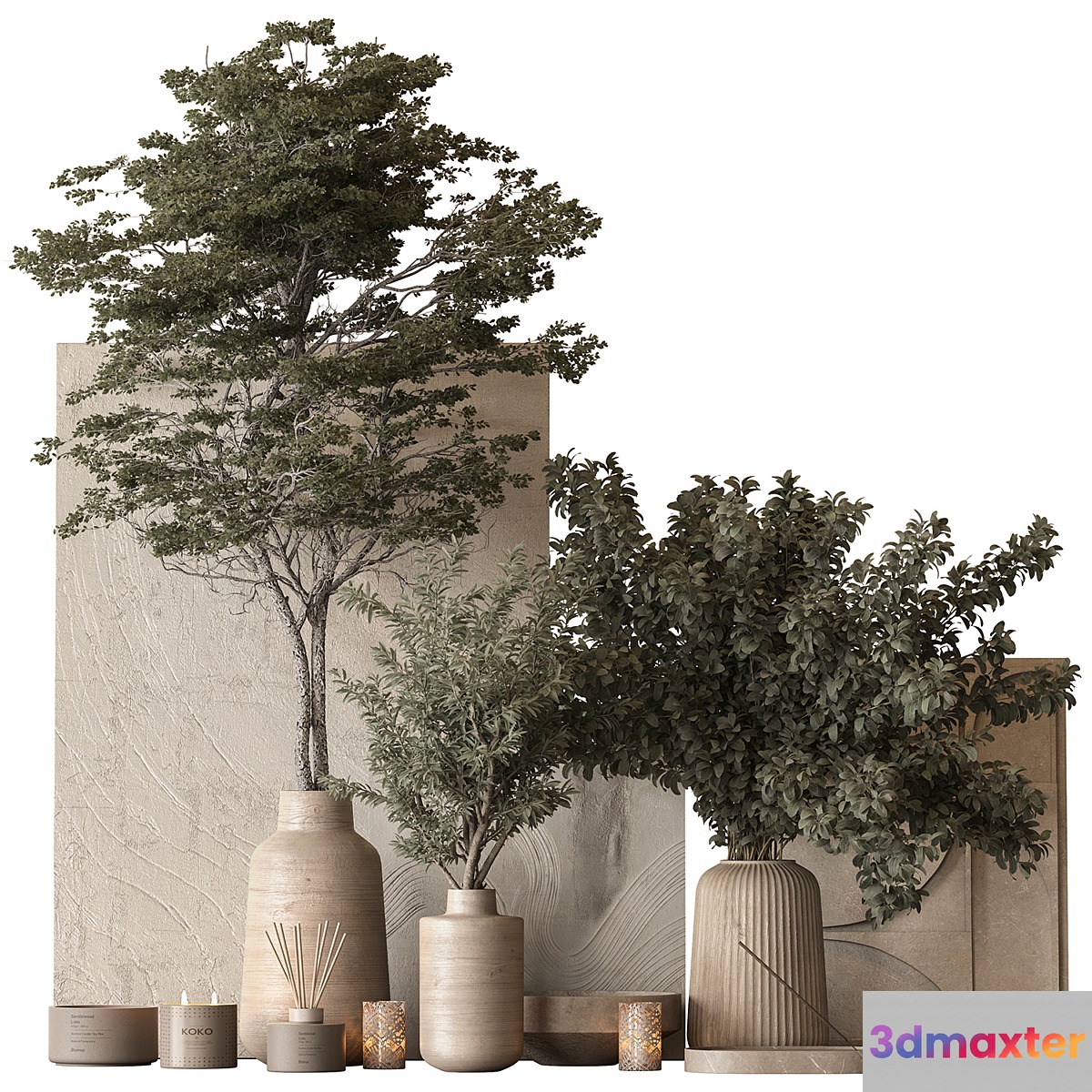 Vase and Plant Decorative Set 147 3D Max