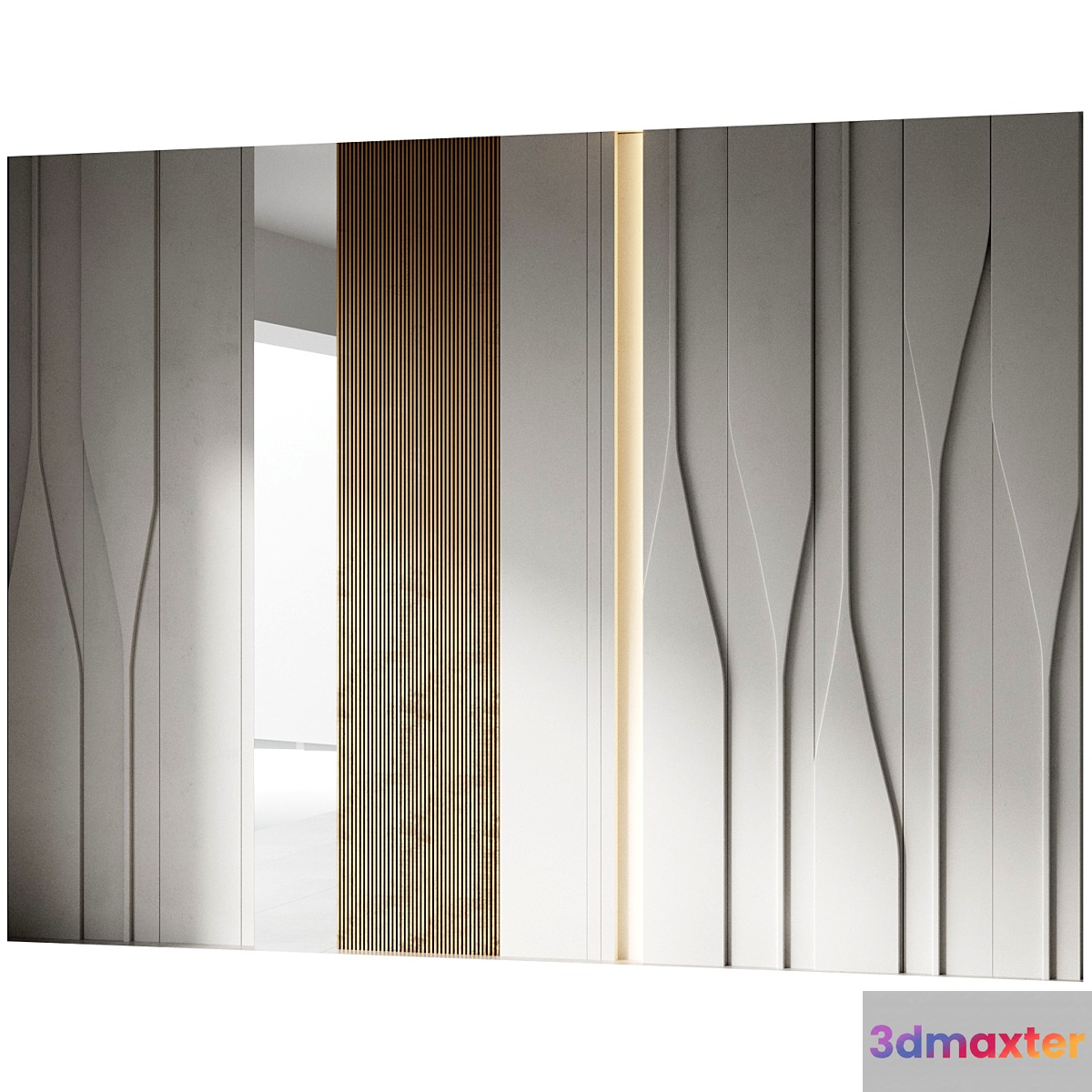 Decorative wall panel composition set 11 3D Max