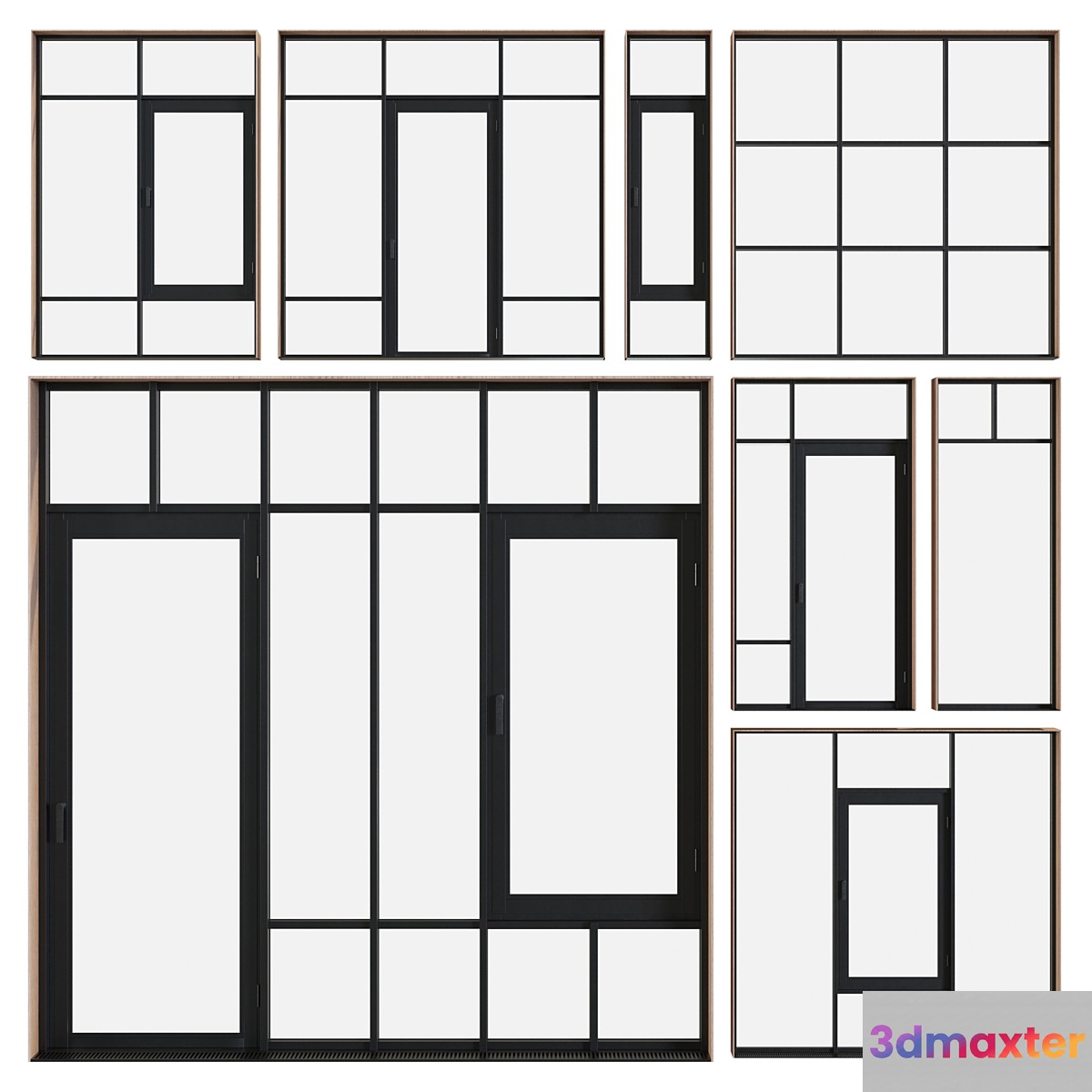 Panoramic glazing windows 007 3D Max