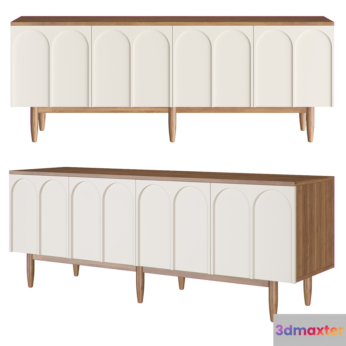 Chest of drawers with four arched doors 