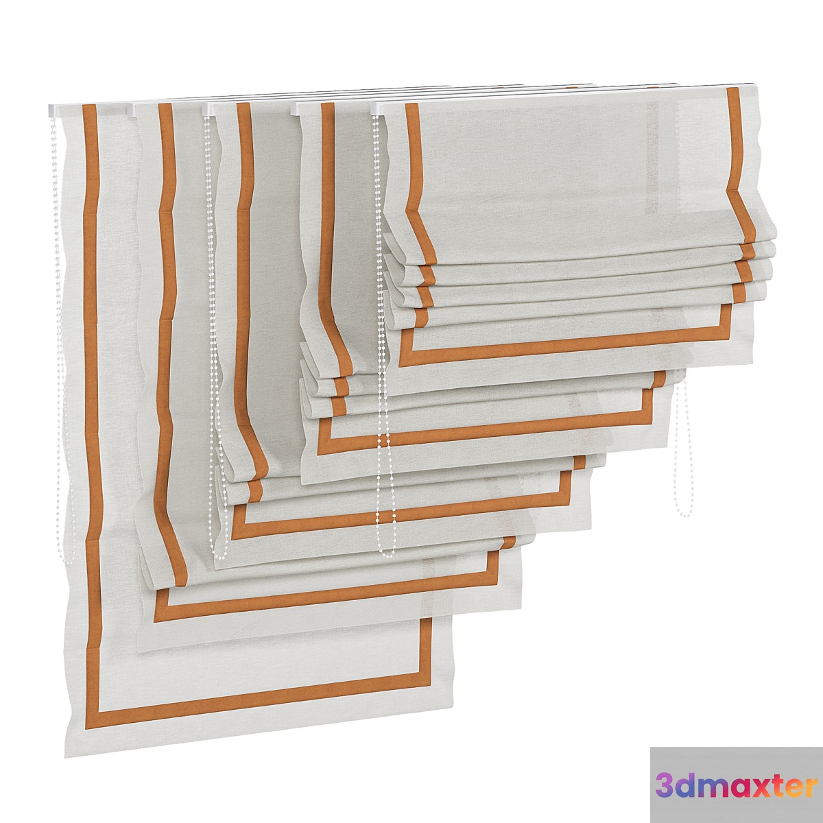 Roman blind with piping 04 3D Max
