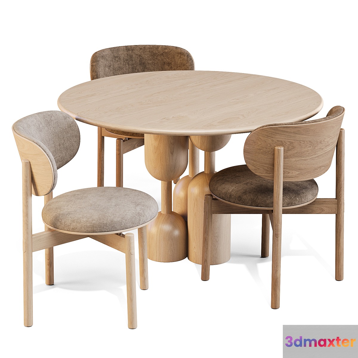 Dining Set: Artekura and Arco (Baoba Table and Re-Volve Chairs) 3D Max