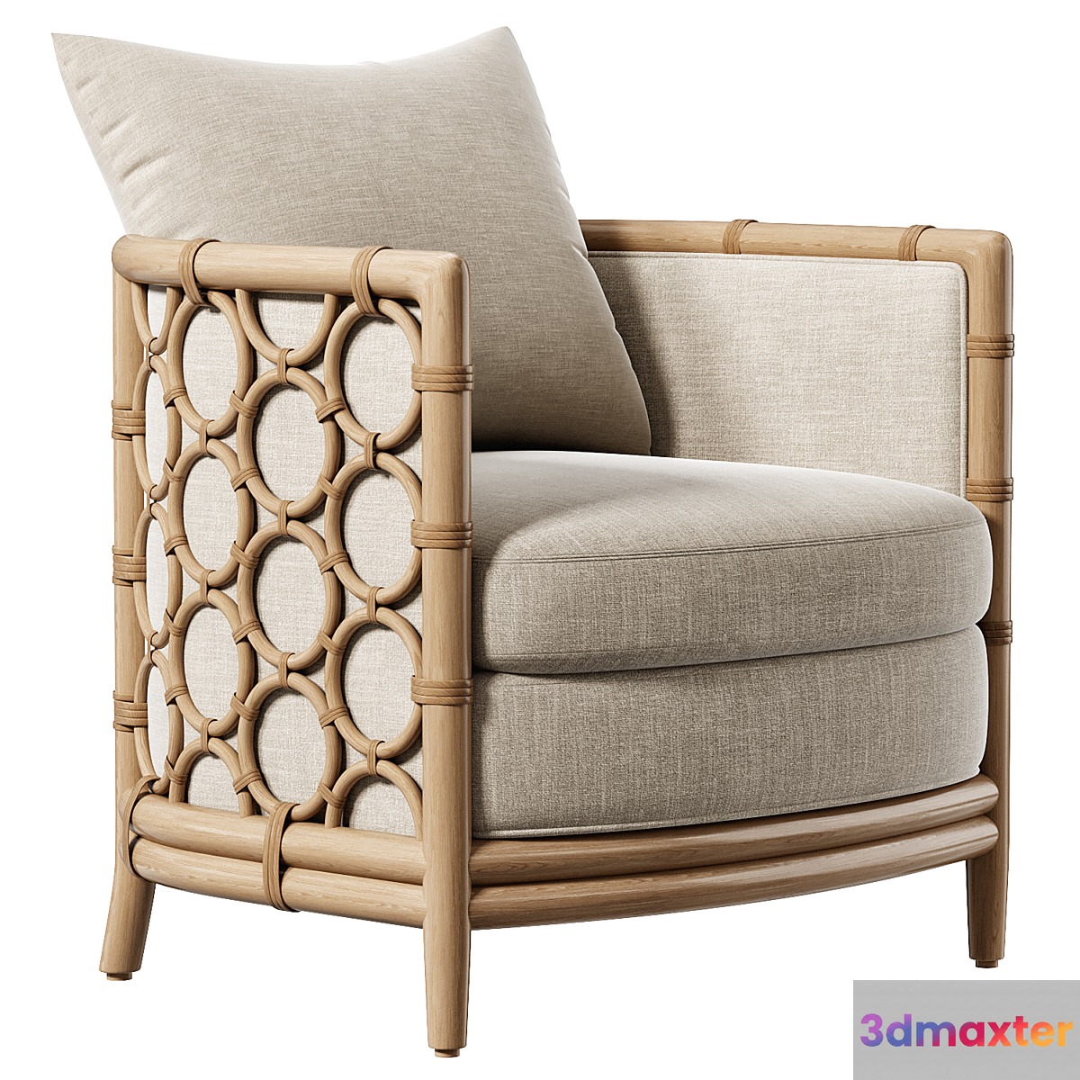 McGuire Furniture MCA80 Barrel Lounge Chair Laura Kirar 3D Max