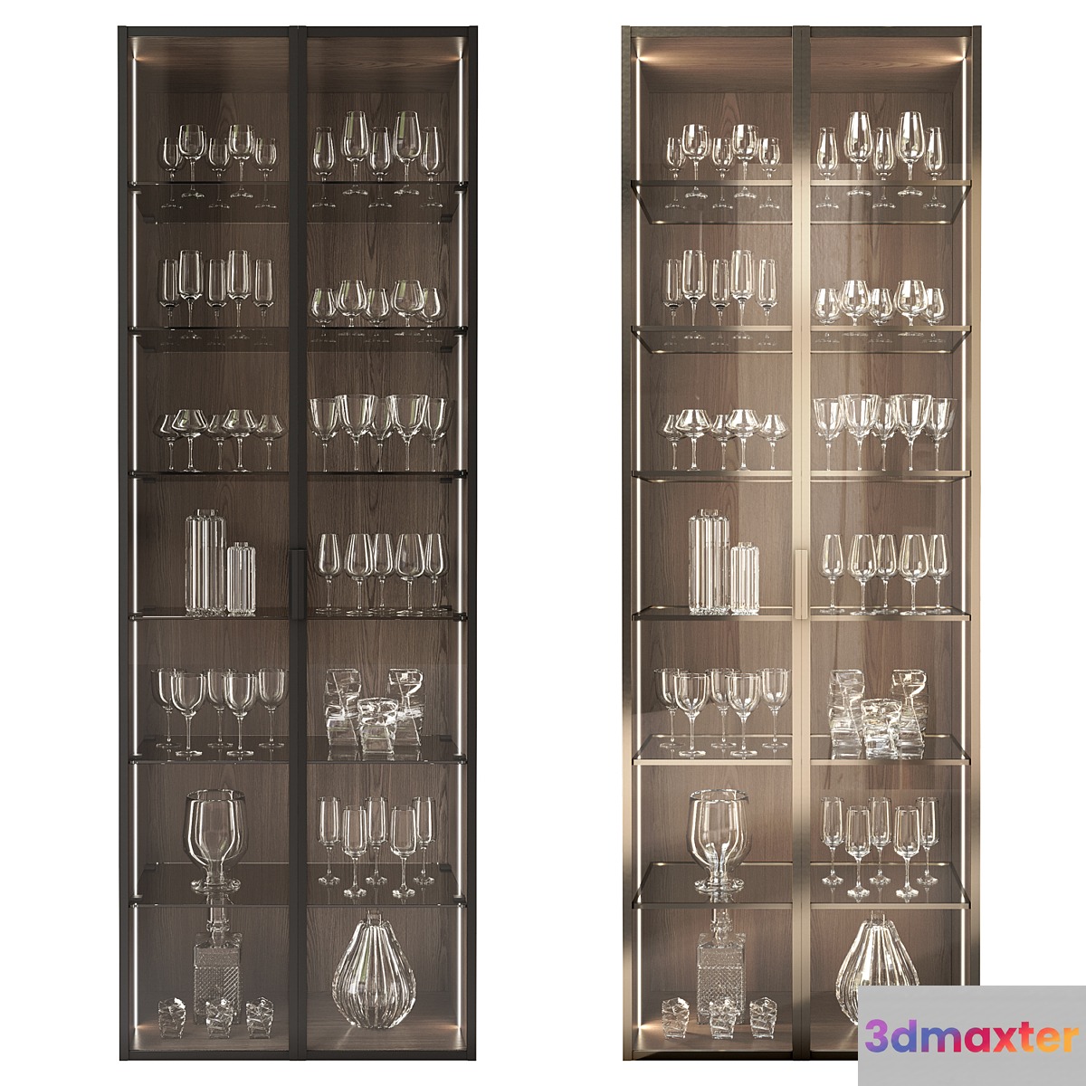 Showcase with glasses 3D Max