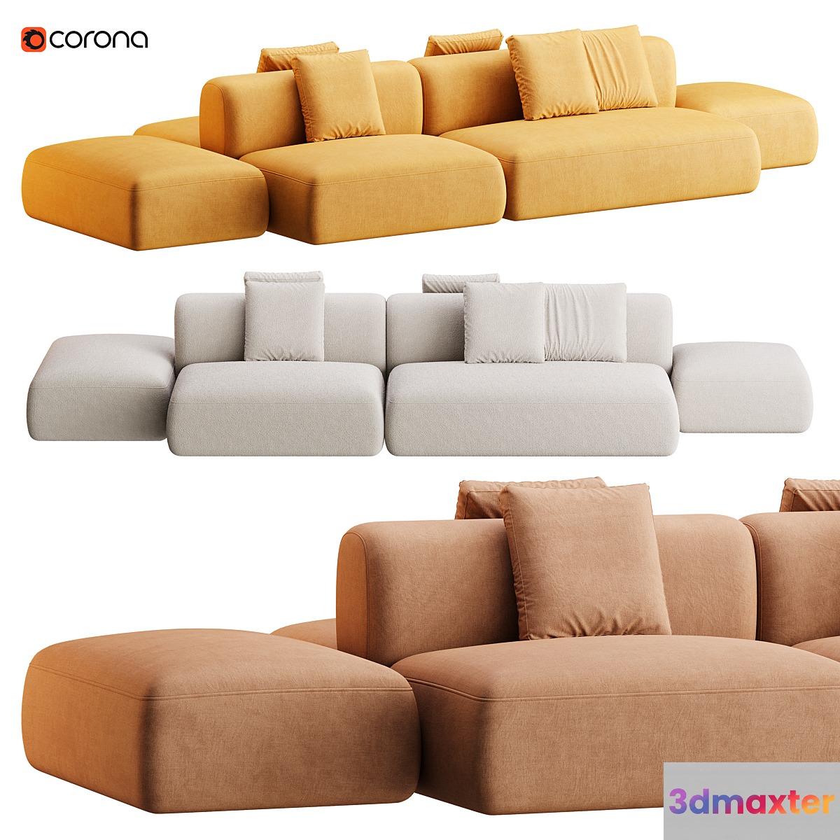Cozy Island Sofa 3D Max