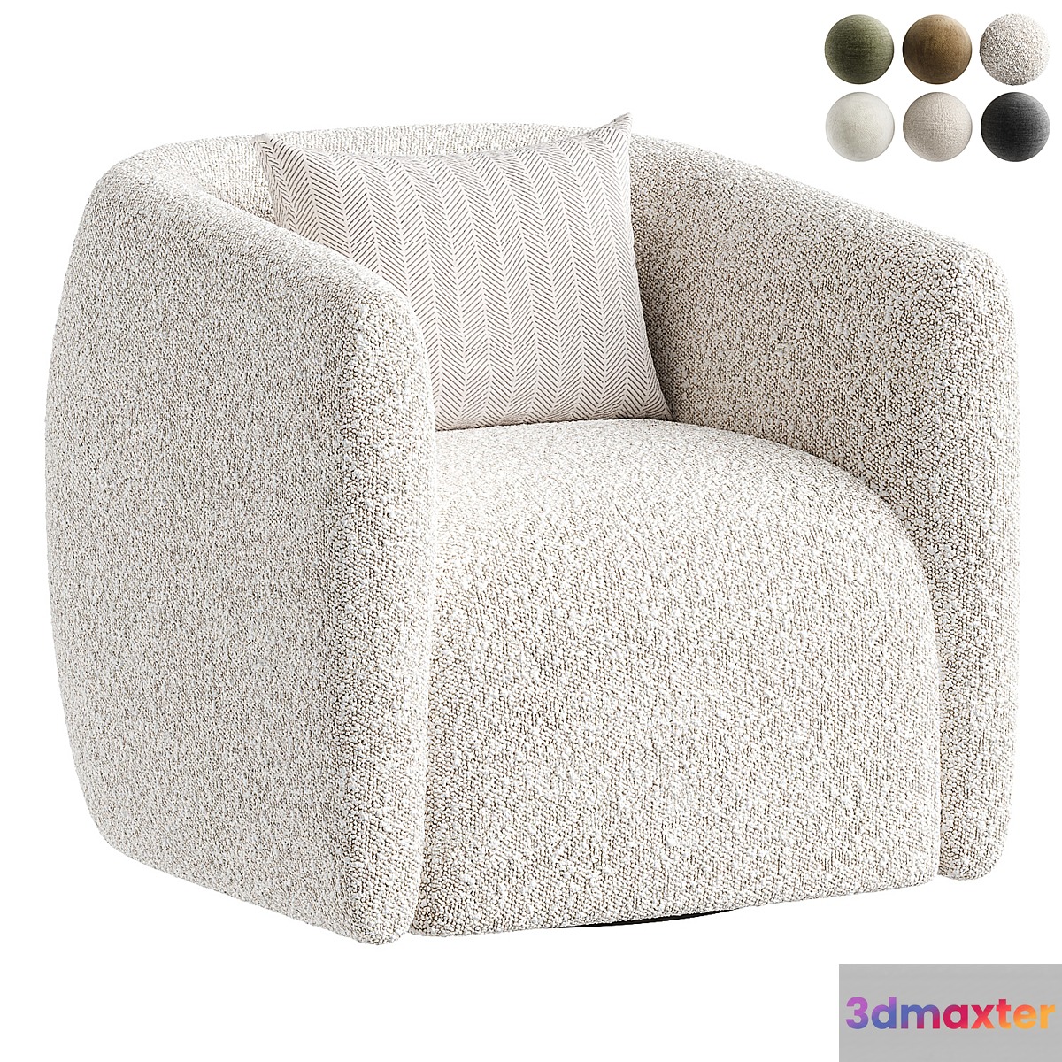 Bernhardt Aline Upholstered Swivel Barrel Chair 3D Max