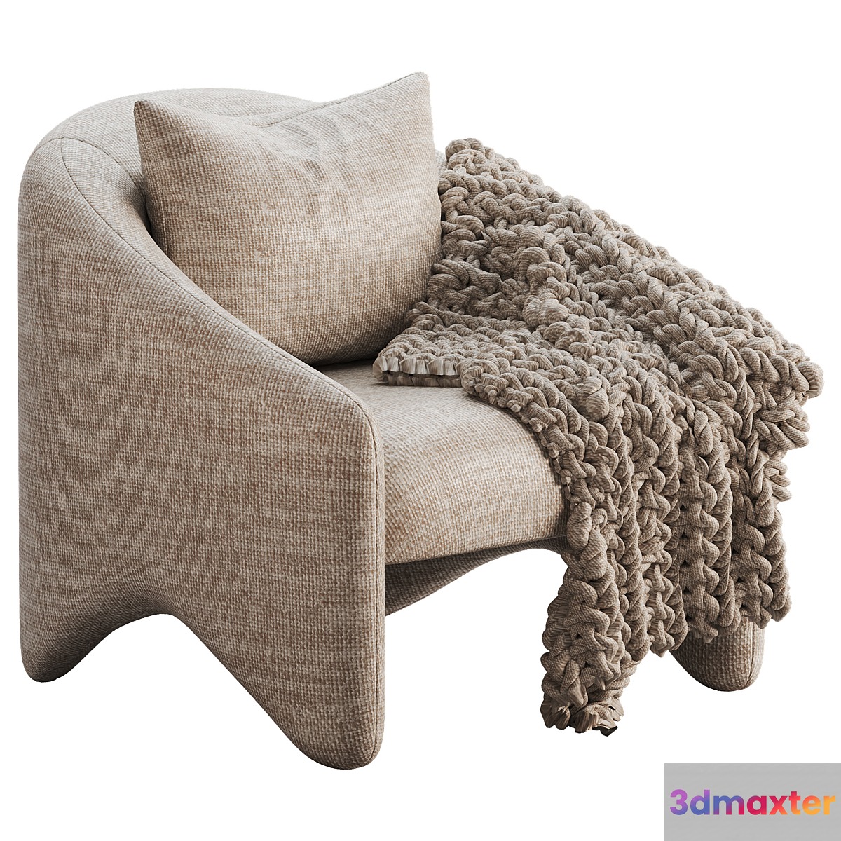 Modrest Halton Accent Chair 3D Max