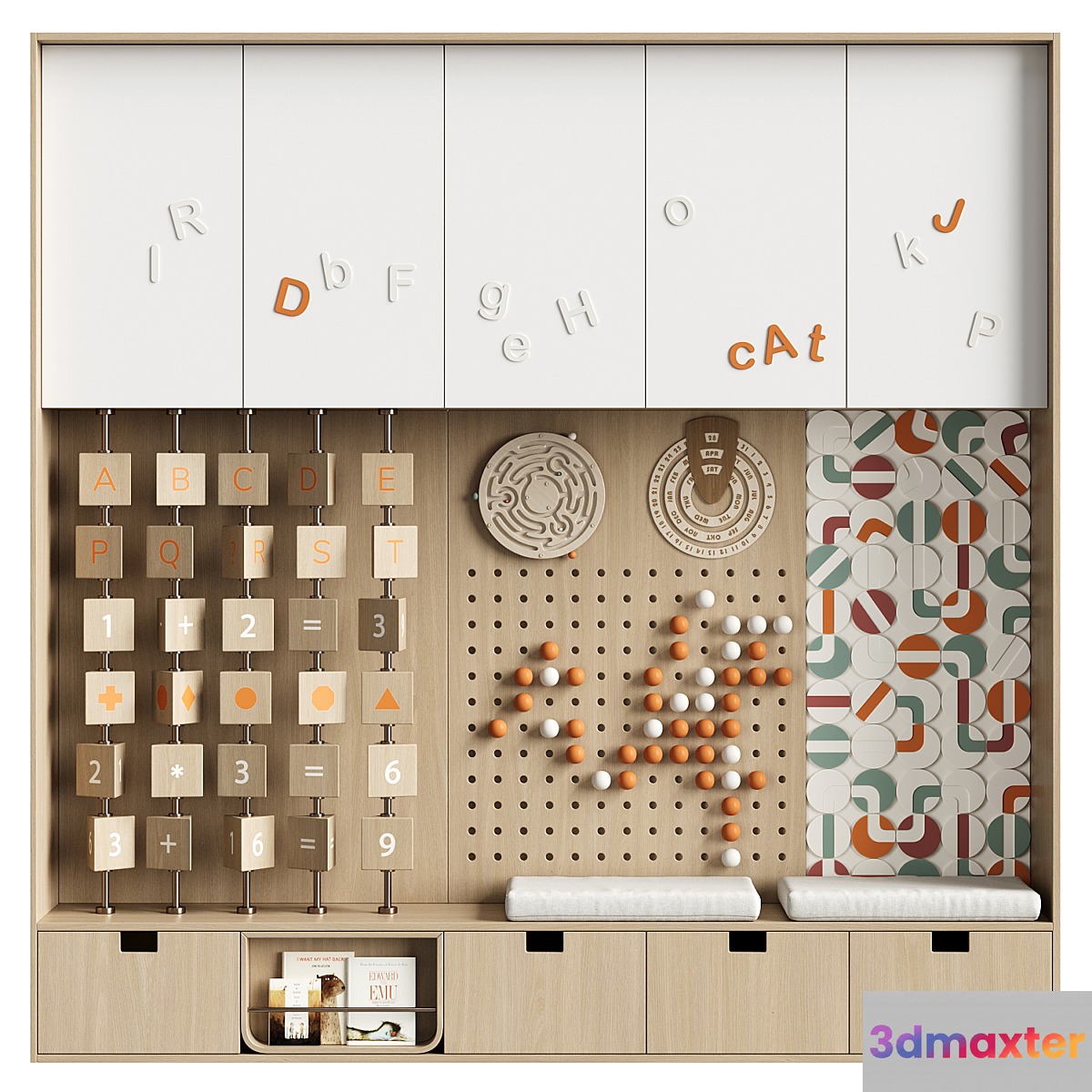 Interactive panel for children room 3D Max