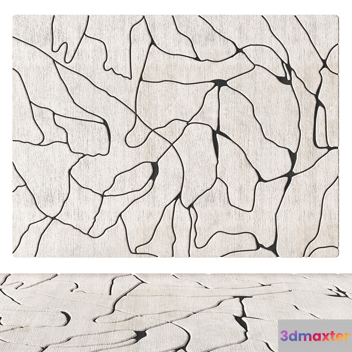 Beige base carpet with black lines 3D Max
