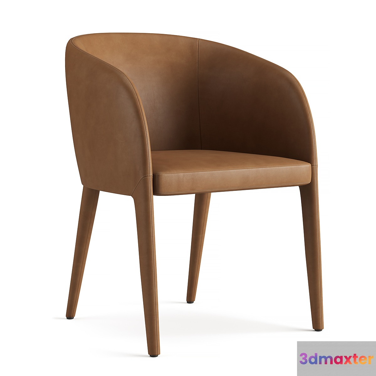 RH NICOLA BARRELBACK VEGAN LEATHER DINING ARMCHAIR 3D Max