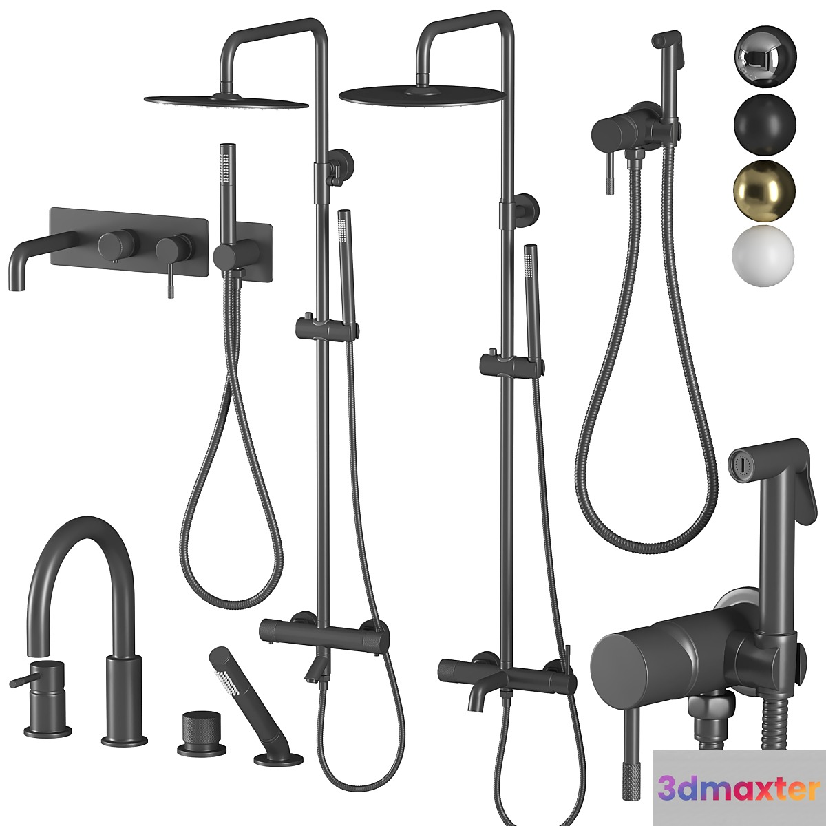 Faucets and showers Boheme uno set 2 3D Max