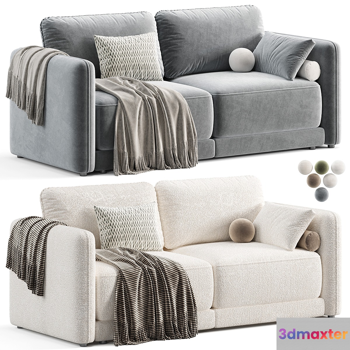 Dantone Home Marley straight folding Sofa 3D Max