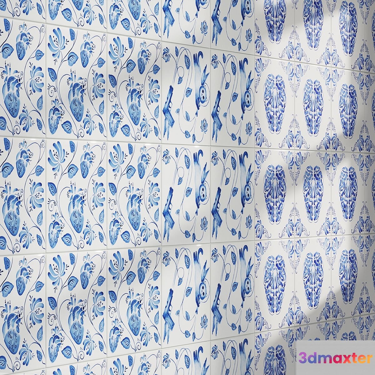Tiles Collection Blue Russian by Daria Vasilkova 3D Max