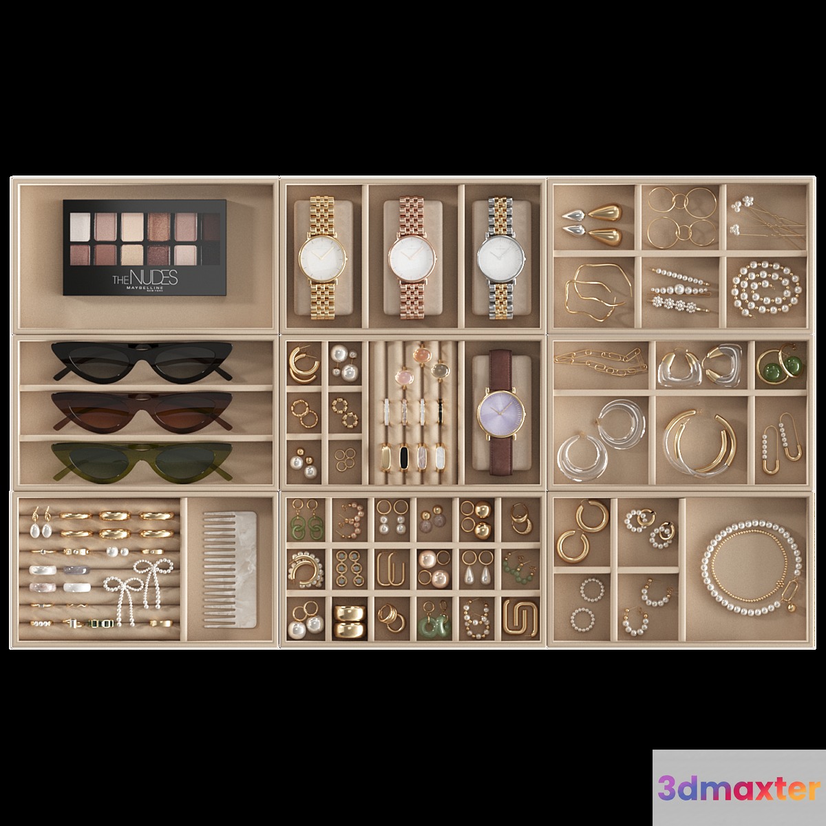 Jewelry organizer 3D Max