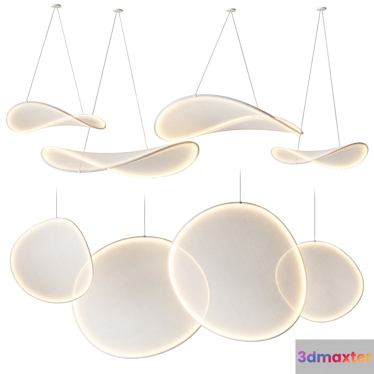 IIII 09 LED fabric pendant lamps 3D Max